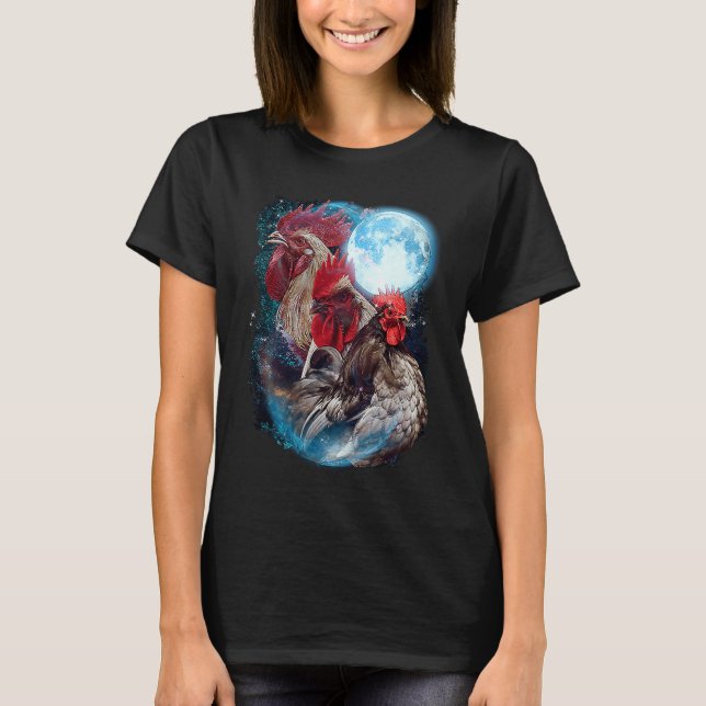 3 Moon Chicken Funny Bird Animal Lovers Graphic Ar T-Shirt (Vorderseite)