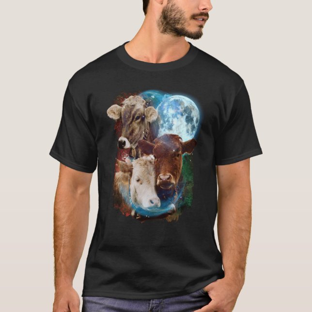 3 Moon Cow Livestock Cattle Animal T-Shirt (Vorderseite)