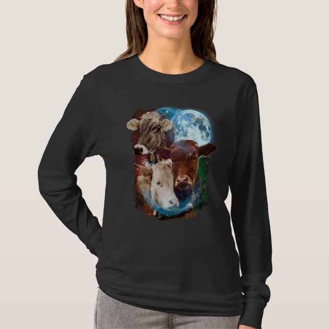 3 Moon Cow Livestock Cattle Animal T-Shirt (Vorderseite)