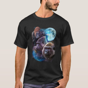 3 Moon Gorilla Funny Zoo Spaß T-Shirt