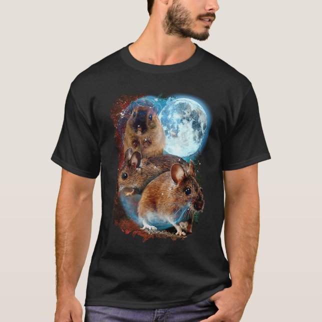 3 Moon Mouse  Murine Rodent Rat Animal T-Shirt (Vorderseite)