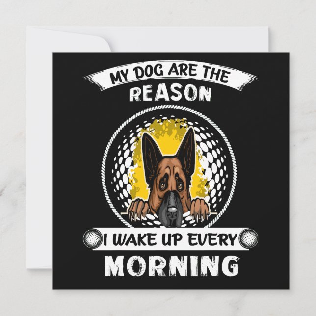 3 My Dogs Are The Reason I Wake Up Every Morning Einladung (Vorderseite)