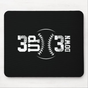 3 Nach oben 3 Nach unten Baseball Mousepad