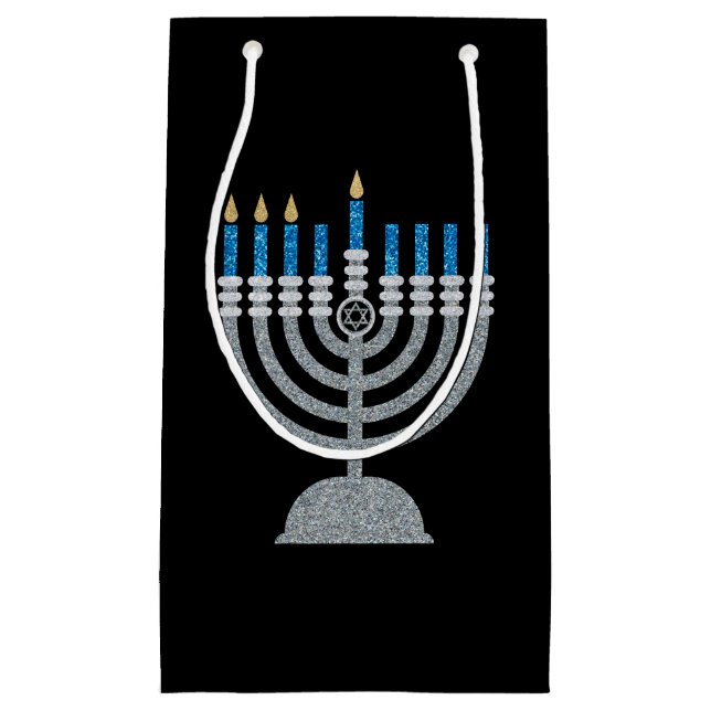 3. Nacht des Hanukkah-Glitzer Kleine Geschenktasch Kleine Geschenktüte (Vorderseite)