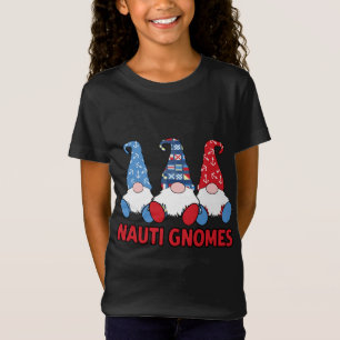 3 Nautic Sailing Nauti Gnomes Anchors Sailing Fl T-Shirt