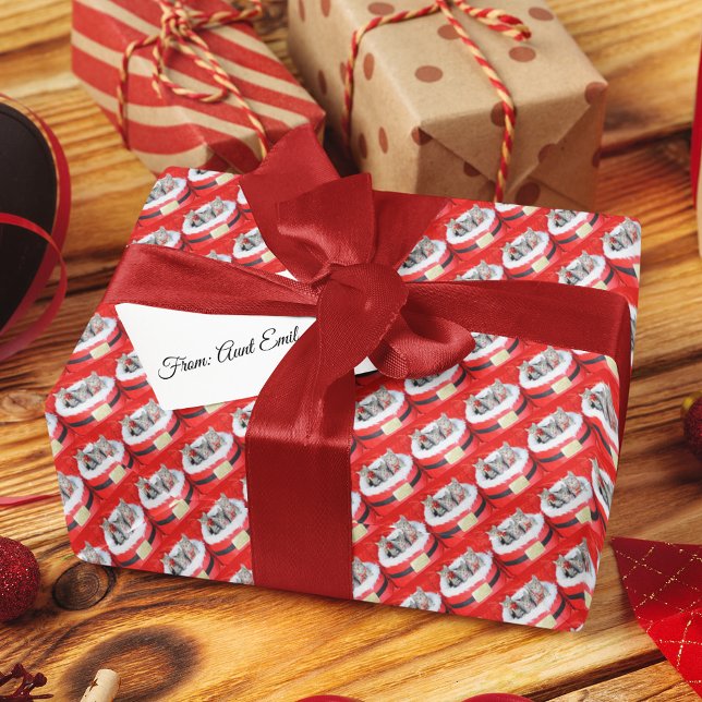 3 Niedliche Kätzchen Kleine Helfer des Weihnachtsm Geschenkpapier (Von Creator hochgeladen)