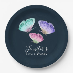 3 Niedliche Pastelfarben Wasserfarbenfrohe Schmett Pappteller