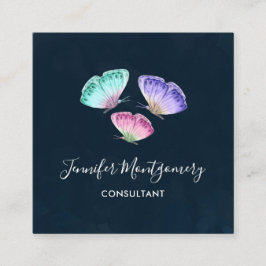 3 Niedliche Pastelfarben Wasserfarbenfrohe Schmett Quadratische Visitenkarte