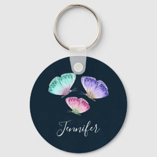 3 Niedliche Pastelfarben Wasserfarbenfrohe Schmett Schlüsselanhänger