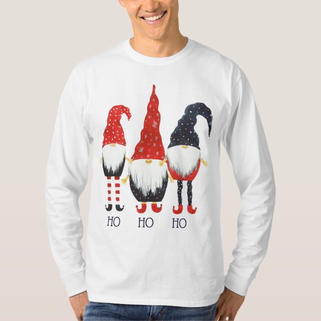 3 Niedliche Weihnachtselfen, Ho Ho Ho T-Shirt (Vorderseite)