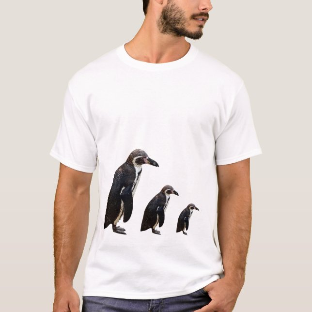 3 niedliches Schwarzweiss-Humboldt Penguin-T-Shirt T-Shirt (Vorderseite)