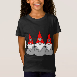 3 Nordic Gnomes Christmas Winter Red Gray Hats XMA T-Shirt