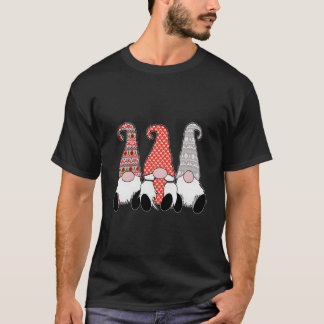 3 Nordic Gnomes Swedish Lady Tomte Nisse Gray Red T-Shirt