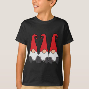 3 Nordic Gnomes Winter Tomte Nisse Red Hats Niedli T-Shirt
