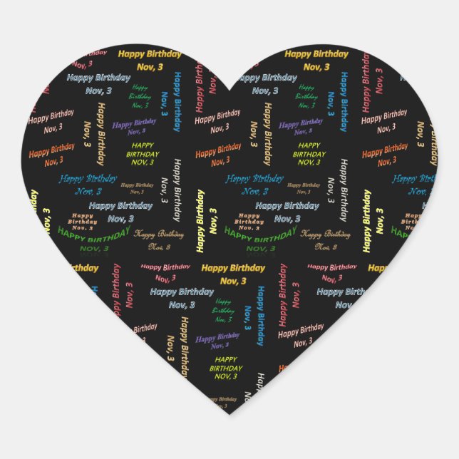 3. November Herz-Aufkleber (Vorderseite)