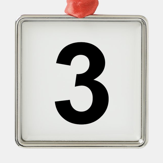 3 - Nr. drei Ornament Aus Metall (Vorne)