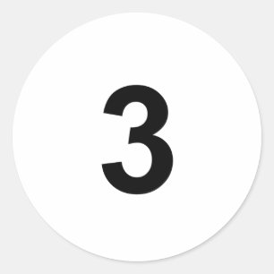 3 - Nr. drei Runder Aufkleber