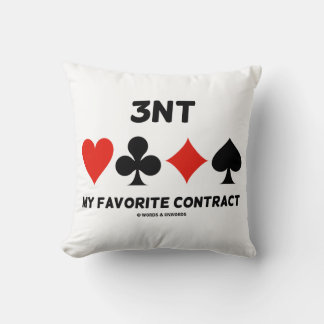 3 NT Mein Lieblingsvertrag (vier Card-Anzug) Kissen