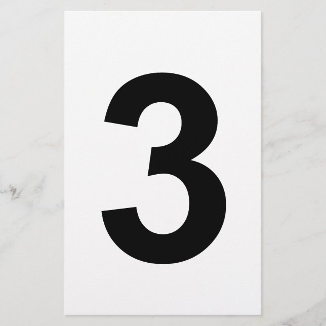 3 - Nummer drei Briefpapier (Vorderseite)