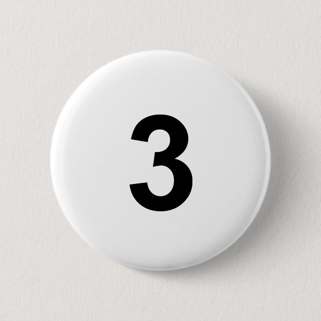 3 - Nummer drei Button (Vorderseite)