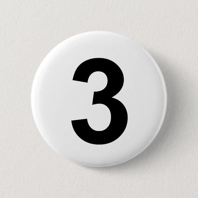 3 - Nummer drei Button (Vorderseite)