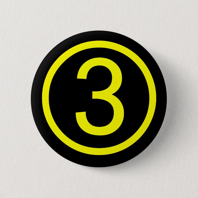 3 - Nummer drei Button (Vorderseite)