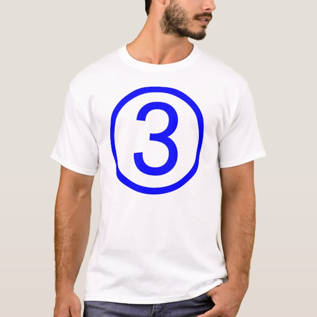 3, Nummer drei T-Shirt (Vorderseite)