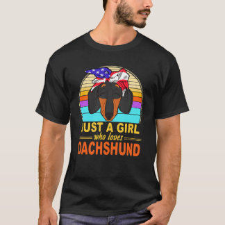 3 Nur ein Mädchen, das Dachshund Vintage liebt T-Shirt