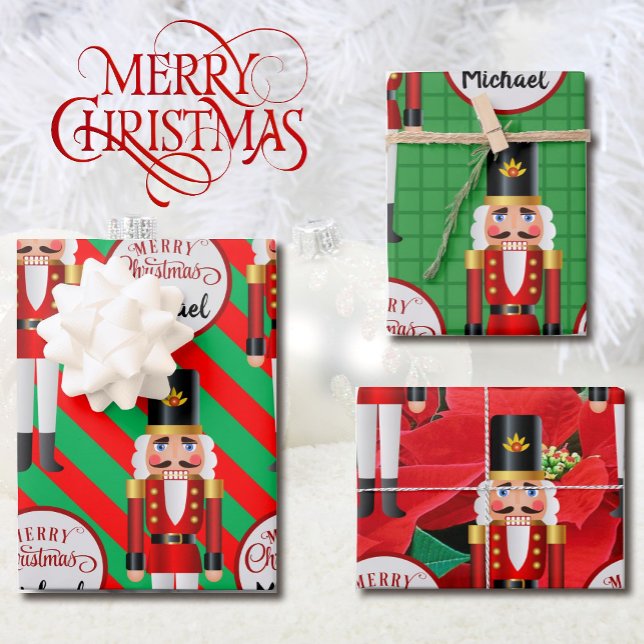 3 Nutcracker Name des Empfängers Weihnachten hinzu Geschenkpapier Set (Von Creator hochgeladen)