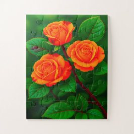 3 Orangefarbene Rose Puzzle