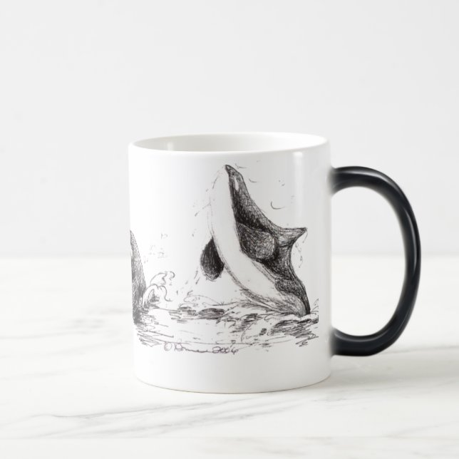 3 Orcas, die verwandelnde Tasse spielen (Rechts)