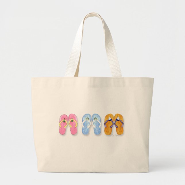 3 Paare der Flipflop-Tasche Jumbo Stoffbeutel (Vorne)