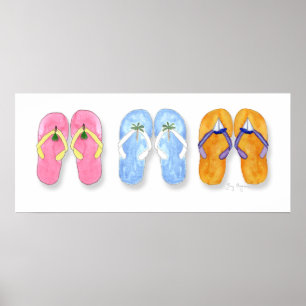 3 Paare Flipflop-Plakate u. Drucke