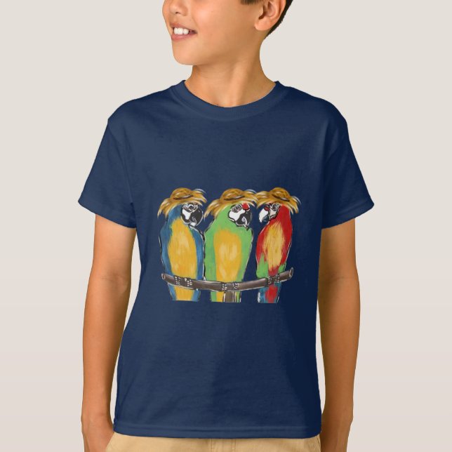 3 Papageien T-Shirt (Vorderseite)