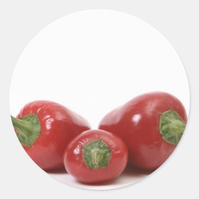 3 PAPRIKASCHOTEN RUNDER AUFKLEBER (Vorderseite)