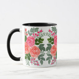 3 PASTEL WATERCOLOR ROSE TASSE