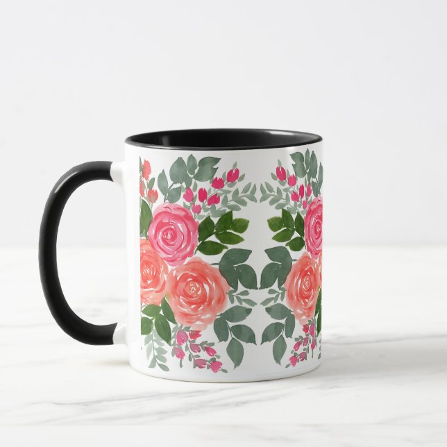 3 PASTEL WATERCOLOR ROSE TASSE (Links)