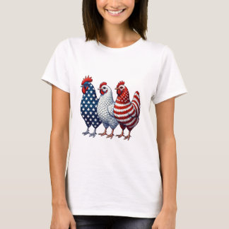 3 patriotische Hühner T-Shirt