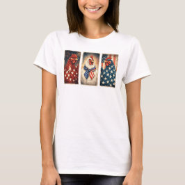 3 patriotische Hühner T-Shirt