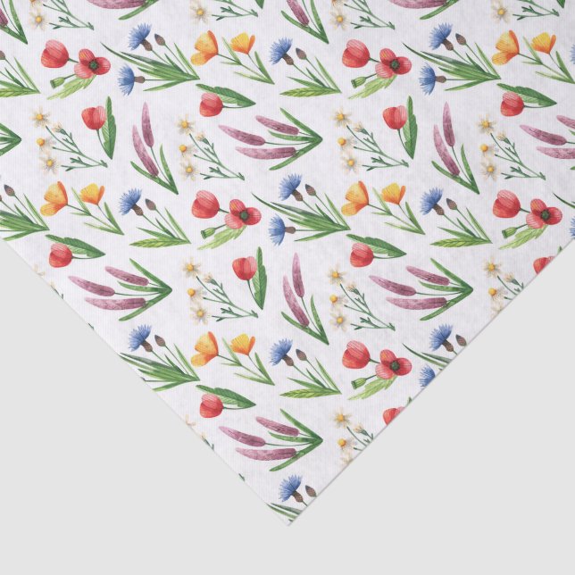 3 Pcs | Niederländische Stillleben-Wildblumen Seidenpapier (Ausschnitt)