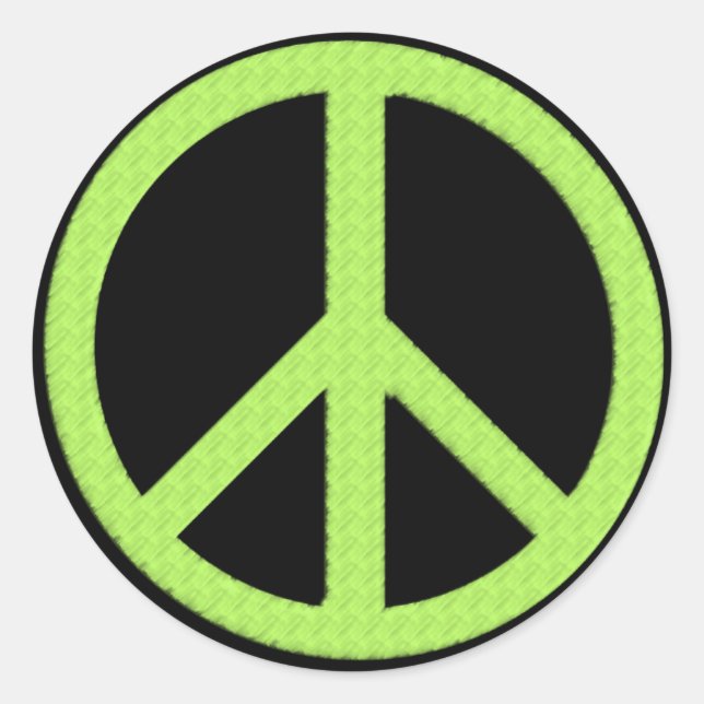 3" Peace Green Runder Aufkleber (Vorderseite)