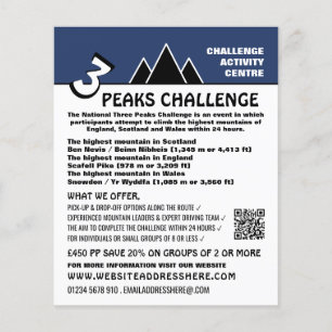 3 Peaks Challenge, Advert der Bergsteigerfirma Flyer