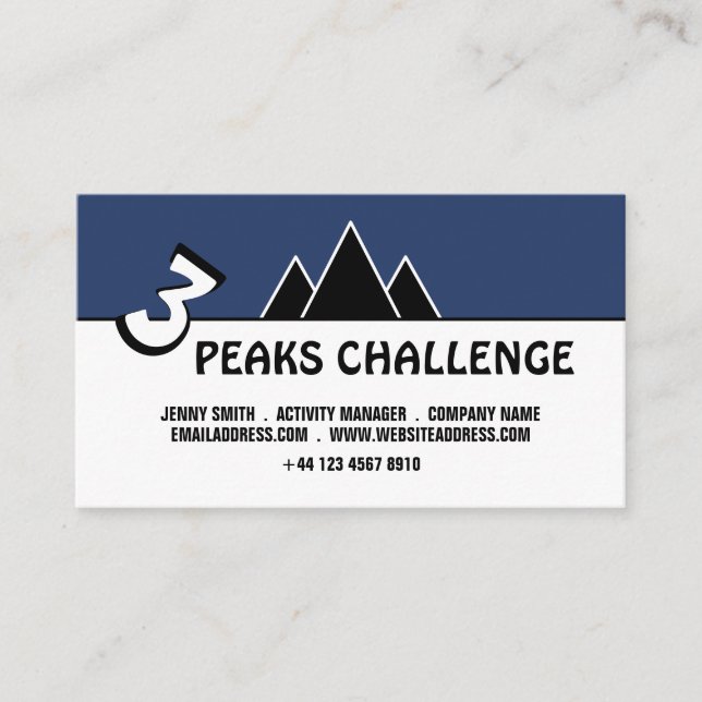3 Peaks Challenge, Mountainbike Business Card Visitenkarte (Vorderseite)