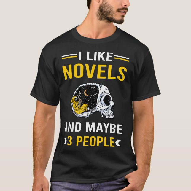 3 People Novels Novel Reading T-Shirt (Vorderseite)