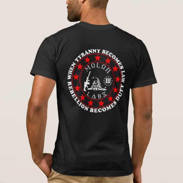 3-Percenter, Molon Labe, Gadsden Snake, T - Shirt (Rückseite)