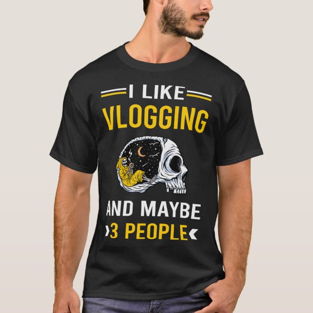 3 Personen Vlogging Vlogger Vlog T-Shirt (Vorderseite)