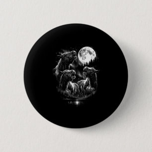 3 Pferde heulen am Mond Vintage lustig 80er-90er Button