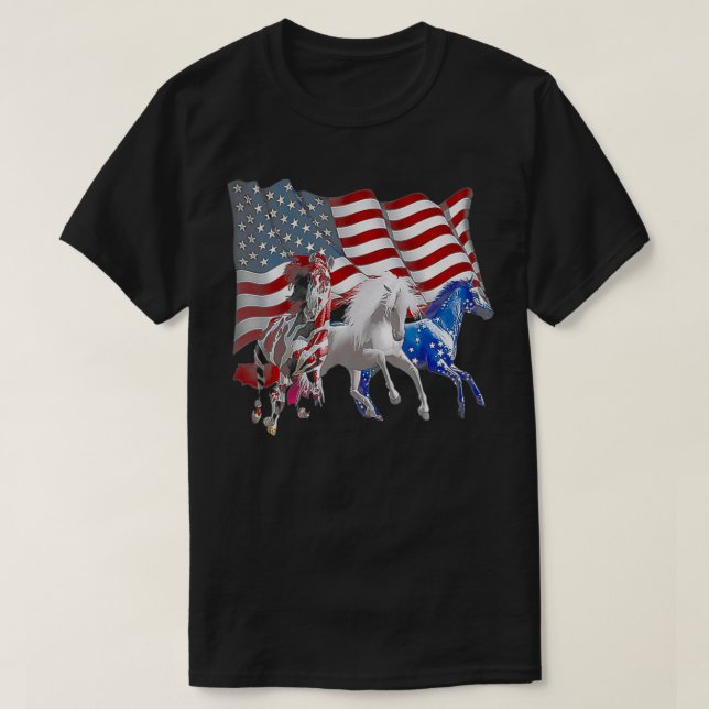 3 Pferdefeuerflagge T-Shirt (Design vorne)