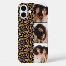3 Photo Brown And Gold Leopard Print