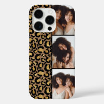 3 Photo Brown And Gold Leopard Print